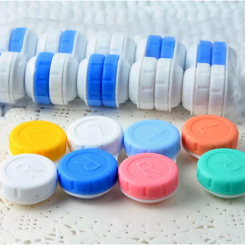 Top Trends: 10 Pcs Lot Colored Contact Lenses Case L+ R Contact Lens Case For Eyes Contacts Travel Kit Holder Lens Container Shoppable Styles