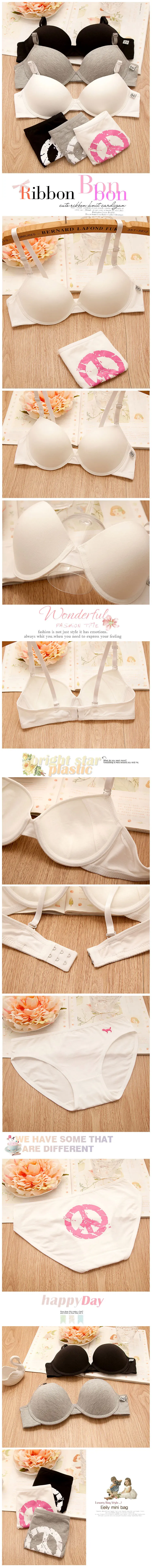 kolm puuvillast rinnahoidjat ja kolm paari aluspükse erinevates värvides