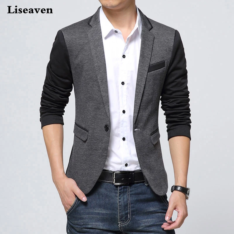 Top Trends: Liseaven Brand Clothing Blazer Men Fashion Coat Slim Male Clothing Casual Solid Color Mens Blazers Plus Size Shoppable Styles