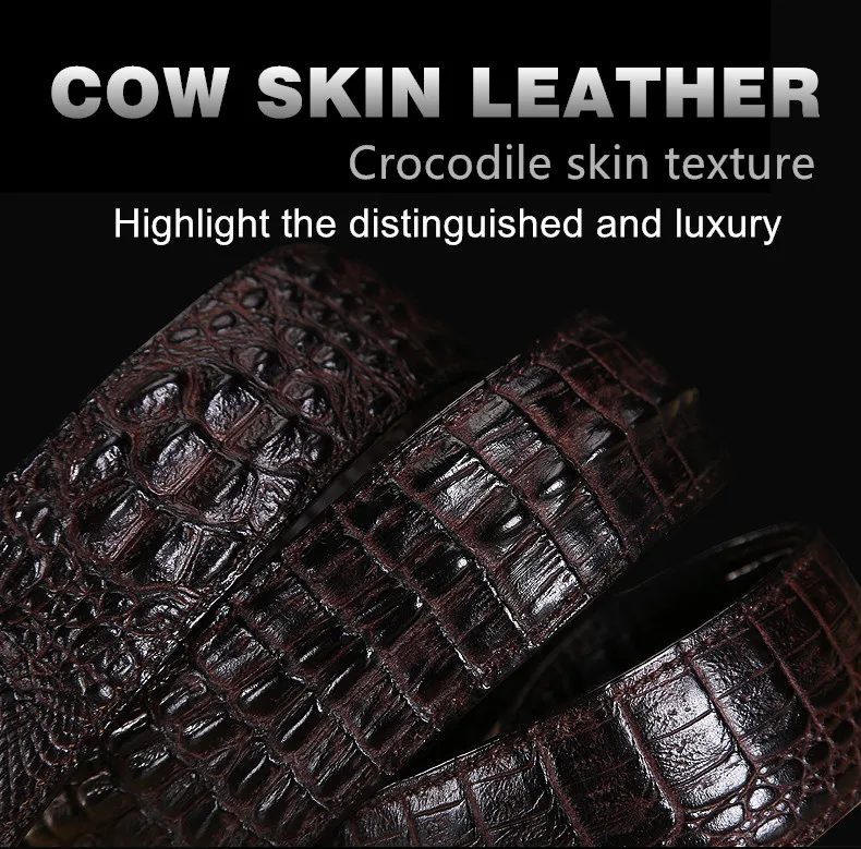 ehtsast nahast krokodillinaha tekstuuriga pruunid püksirihmad