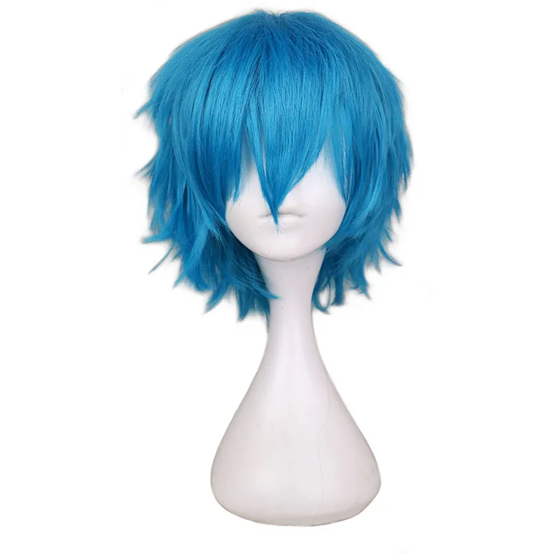 Top Trends: QQXCAIW Short Men Green Blue Cosplay Wig Party Costume High Temperature Fiber Synthetic Hair Wigs Shoppable Styles