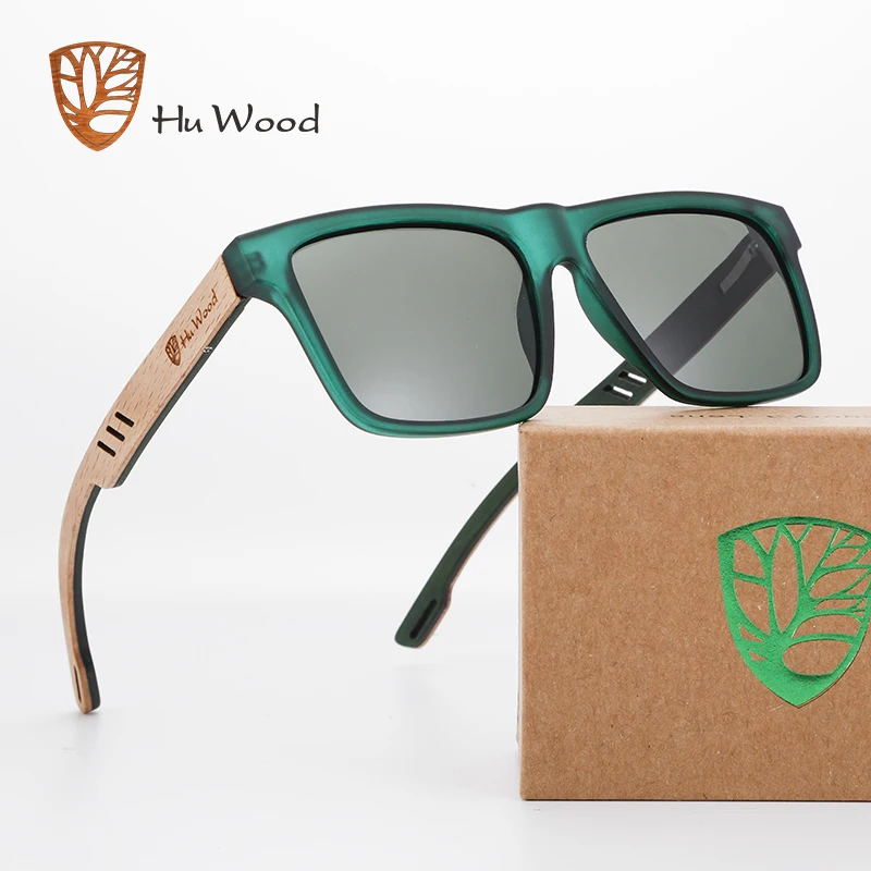 Top Trends: Hu Wood 2020 New High Quality Square Sunglasses Men Polarized UV400 Fashion Sunglass Mirror Sport Sun Glasses Driving Oculos Shoppable Styles