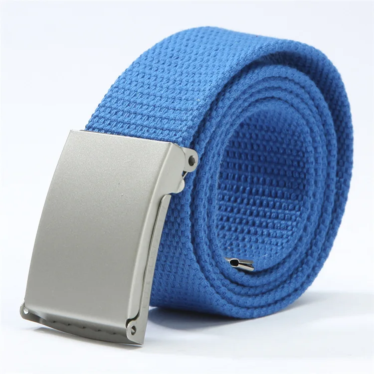 Top Trends: Fashion New Unisex Trousers Belts Canvas Belt Metal Buckle Men Women Boys Jeans Belts Candy Colors Top Quality110cm Luxury Belts Shoppable Styles - Image 5