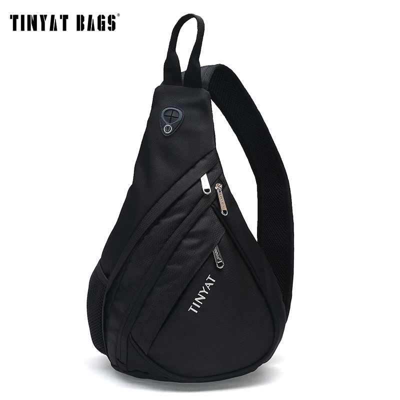 Top Trends: TINYAT Men Bag Men Shoulder Sling Bag Pack USB Waterproof Messenger Crossbody Bag Black Travel Chest Bag For Ipad T509 Shoppable Styles