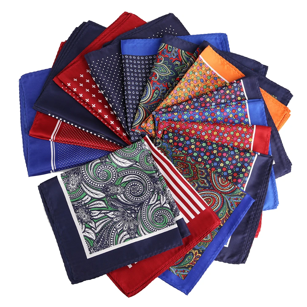 Top Trends: Tailor Smith Men's Handkerchief Floral Anchor Checked Polka Dot Printed Hankies Polyester Hanky Business Pocket Square 33x33 CM Shoppable Styles