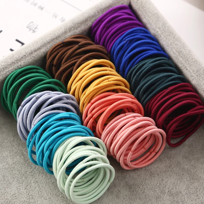 Top Trends: 100PCS / Lot 3 CM Girls Elastic Hair Bands Rubber Band Scrunchies Headband Ponytail Holder Gum For Hair Kids Hair Accessories Shoppable Styles