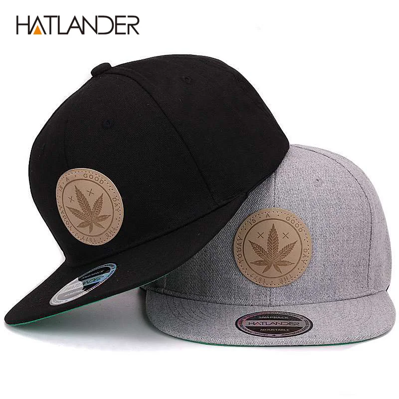 Top Trends: HATLANDER Maple Solid Cotton Snapback Caps Women's Flat Brim Hip Hop Cap Outdoor Baseball Cap Bone Gorras Mens Caps And Hats Shoppable Styles