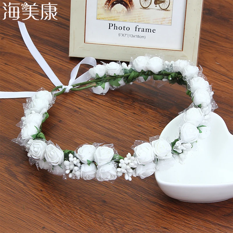 Top Trends: HaimeikangWomen Flower Crown Headband Floral Hairband Festival Wedding Accessories Headdress Shoppable Styles