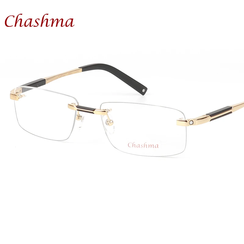 Top Trends: Chashma Brand Designer Titanium Glasses Rimless Mans Optical Glasses Frame Myopia Business Frameless Eyeglasses Frame Man Shoppable Styles