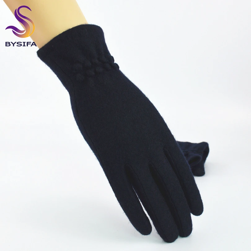 Top Trends: BYSIFA Winter Women Wool Gloves New Thick Warm Touch Screen Ladies Gloves Spring Autumn Soft Elegant Hot Pink Mittens Gloves Shoppable Styles - Image 5