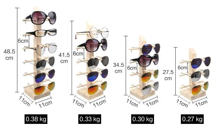 Top Trends: New Sun Glasses Eyeglasses Wood Display Stands Shelf Glasses Display Show Stand Holder Rack 9 Sizes Options Natural Material Shoppable Styles - Image 4