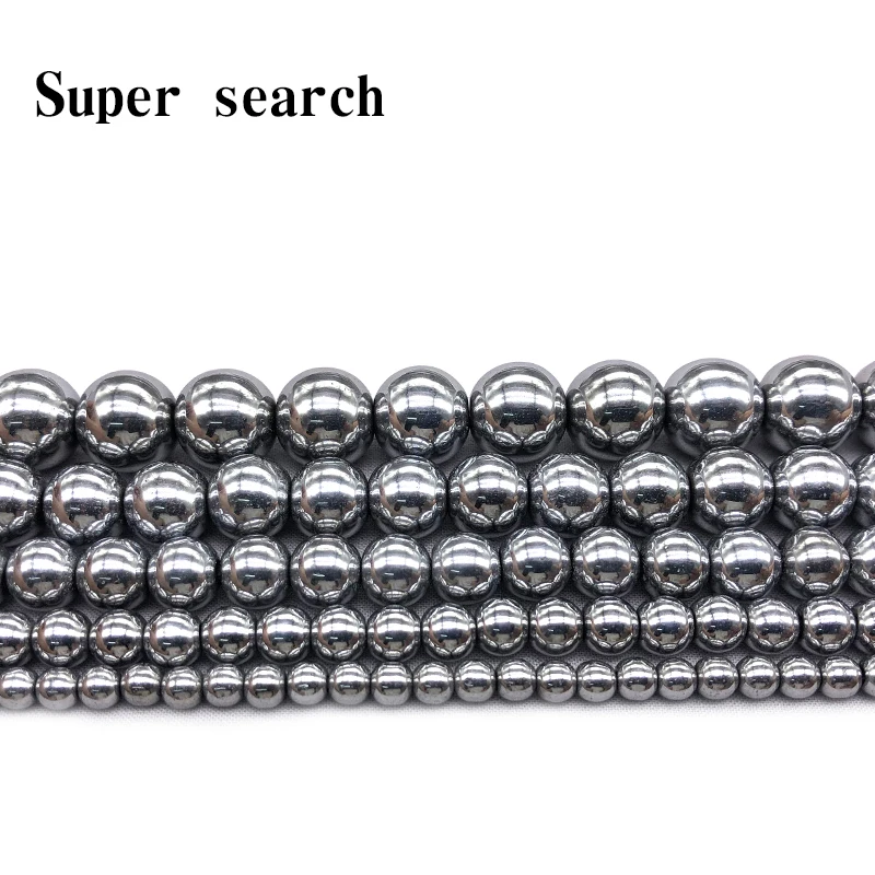 Top Trends: Natural Stone Silvery White Hematite Beads Round Loose Beads 4mm 6mm 8mm 10mm 12mm DIY Necklace Bracelet Jewelry Making Accessor Shoppable Styles