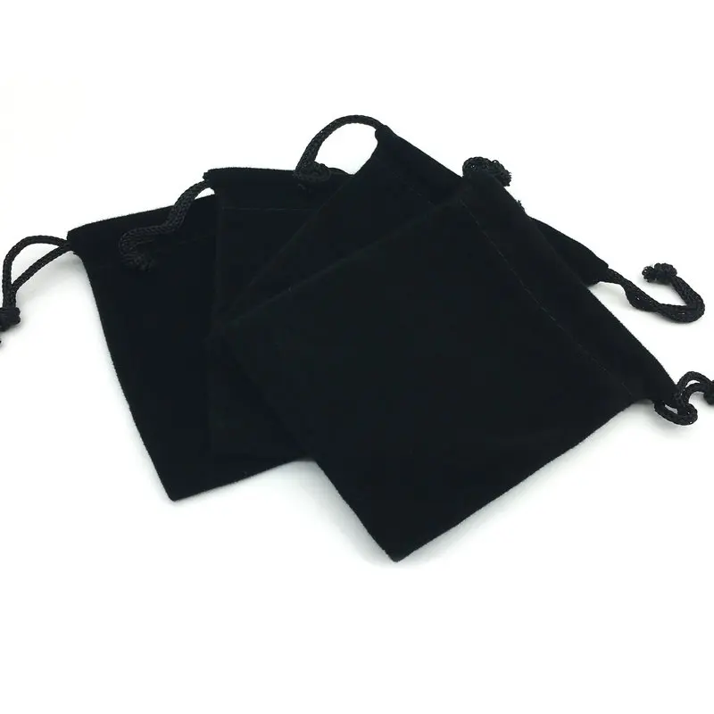 Top Trends: 100Pcs / Lot Black Velvet Jewelery Bag Christmas Gift Bags Various Sizes B-036 Shoppable Styles