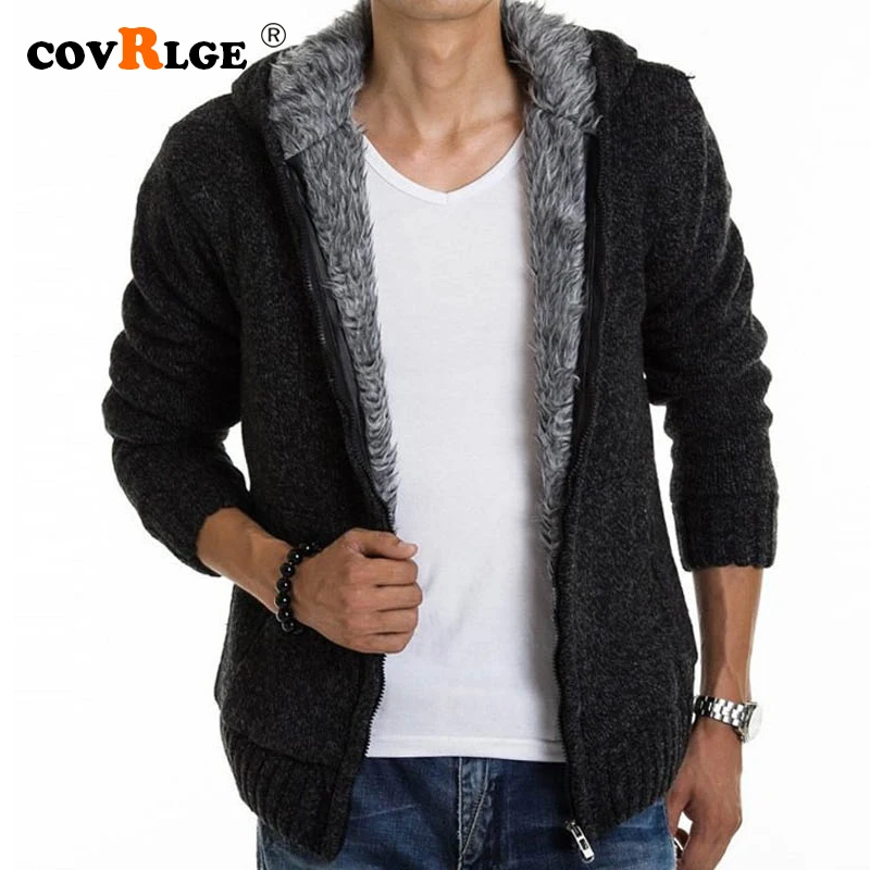 Top Trends: Covrlge Fur Inside Thick Autumn & Winter Warm Jackets Hoodies Hodded Men's Casual Hoodie Thick Hot Sale Sweatshirt MWK001 Shoppable Styles