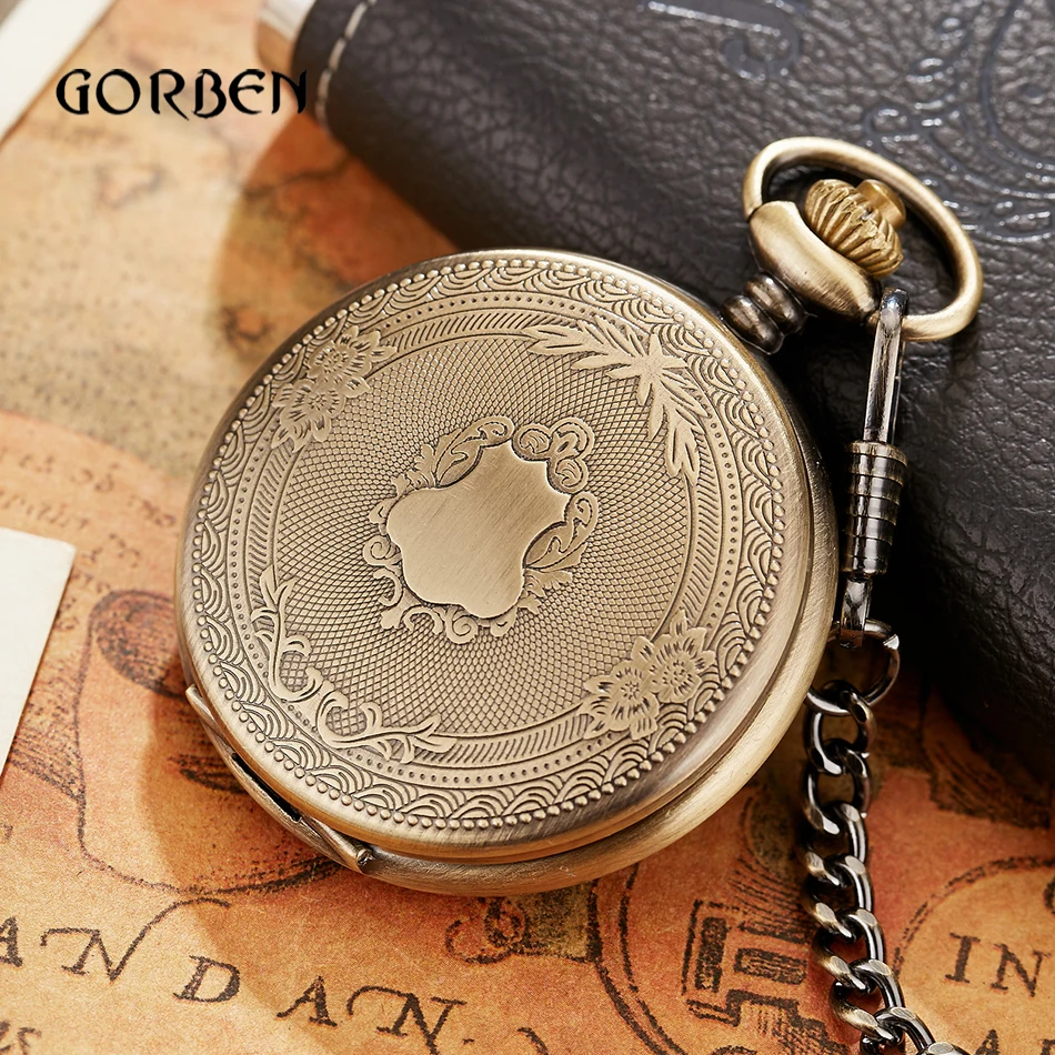 Top Trends: Luxury Golden Nurse Fob Watches Chain For Men Stainless Steel Japan Quartz Movt Pocket Watch Engraved Mens Gift Relogio De Bolso Shoppable Styles