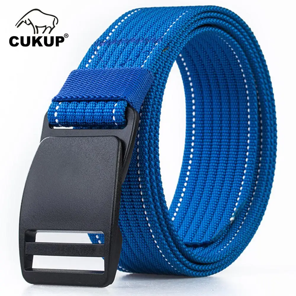 Top Trends: CUKUP 2022 New Design Unisex No Metal Plastic Steel POM Buckle Belt Quality Canvas Belts Leisure For Men Colours CBCK121 Shoppable Styles