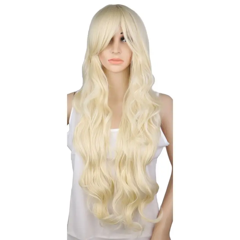 Top Trends: QQXCAIW Long Curly Blonde Wig Cosplay Costume Party Women 70 Cm High Temperature Synthetic Hair Wigs Shoppable Styles