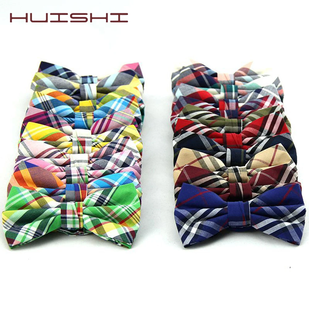 Top Trends: HUISHI Adjustable Formal Cotton Mens Bowtie Plaid Style Fashion Business Wedding Bow Tie Male Dress Shirt Gift Shoppable Styles