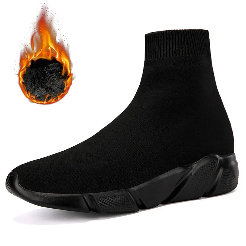 Top Trends: MWY Breathable Couple Socks Shoes Trendy Warm Men's Winter Shoes Male Black Sneakers Lazy Casual Ankle Boots Chaussures Homme Shoppable Styles