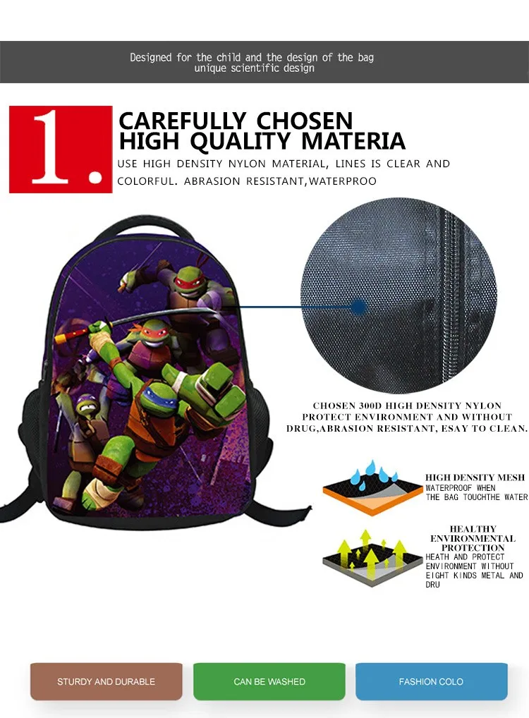 Superäge Ninja-kilpkonnadega seljakott Superäge Ninja-kilpkonnadega seljakott