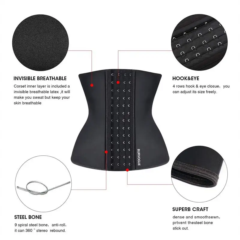 Top Trends: Burvogue Waist Trainer Corset For Weight Loss Women Latex Corset Body Shaper Tummy Waist Cincher Slimming Shaper Belt Shapewear Shoppable Styles - Image 4