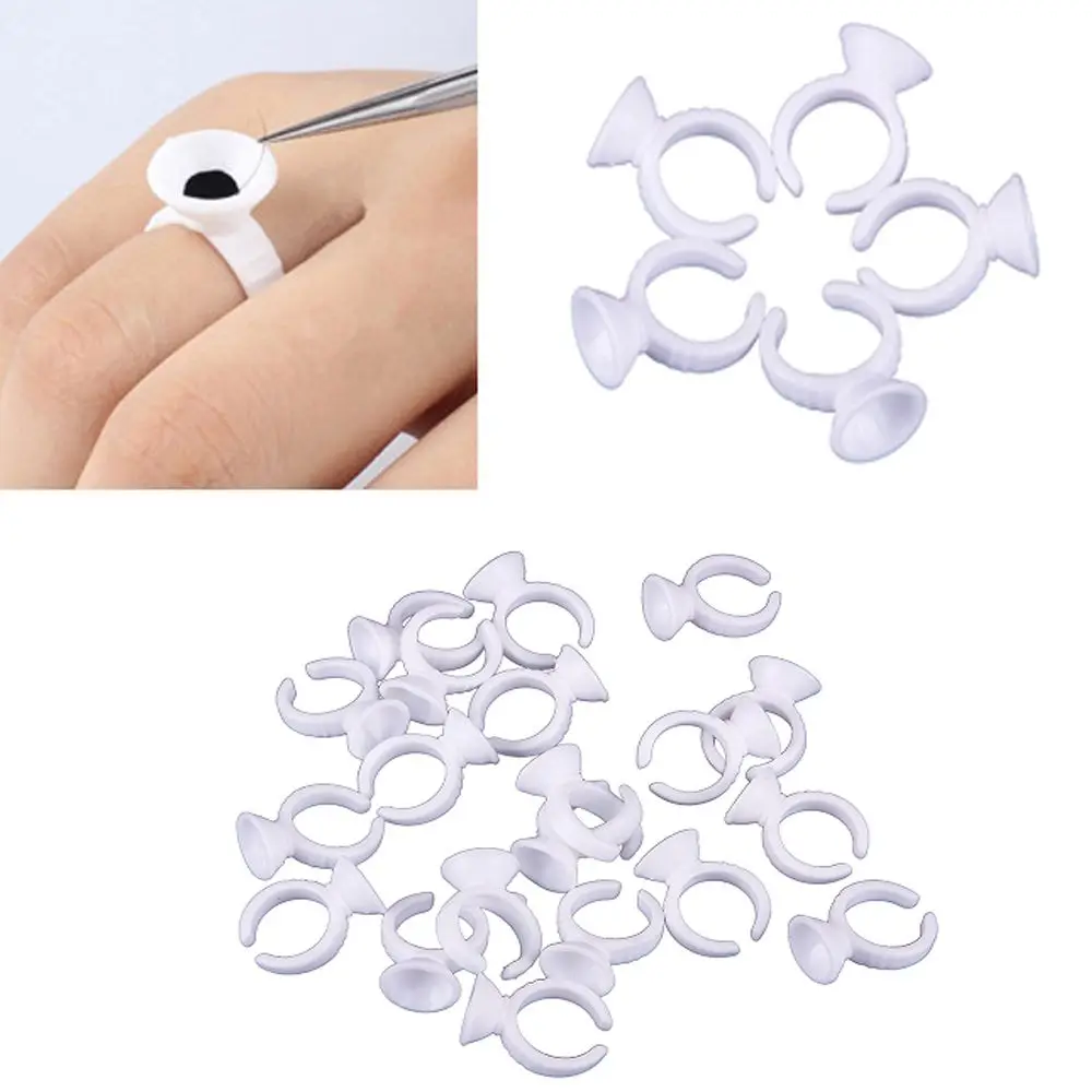 Top Trends: 50Pcs Eyelash Extension Glue Rings Adhesive Eyelash Pallet Eyelash Extension Glue Holder For Eyelashes Extension Tattoo Pigment Shoppable Styles