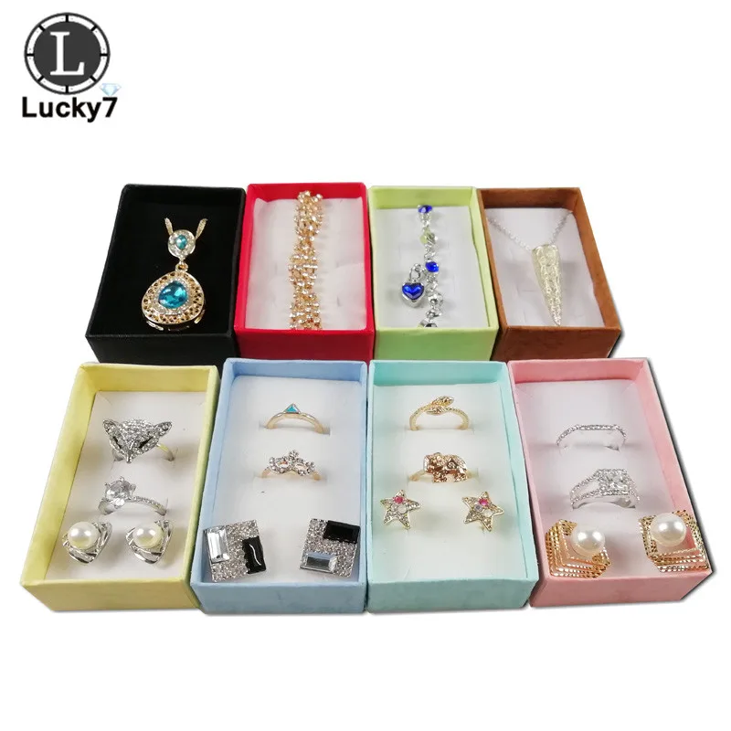 Top Trends: Wholesale Assorted Colors Jewelry Sets Display Box Necklace Earrings Ring Box 5*8*2.5cm Packaging Gift Box Mixed 24pcs / lot Shoppable Styles