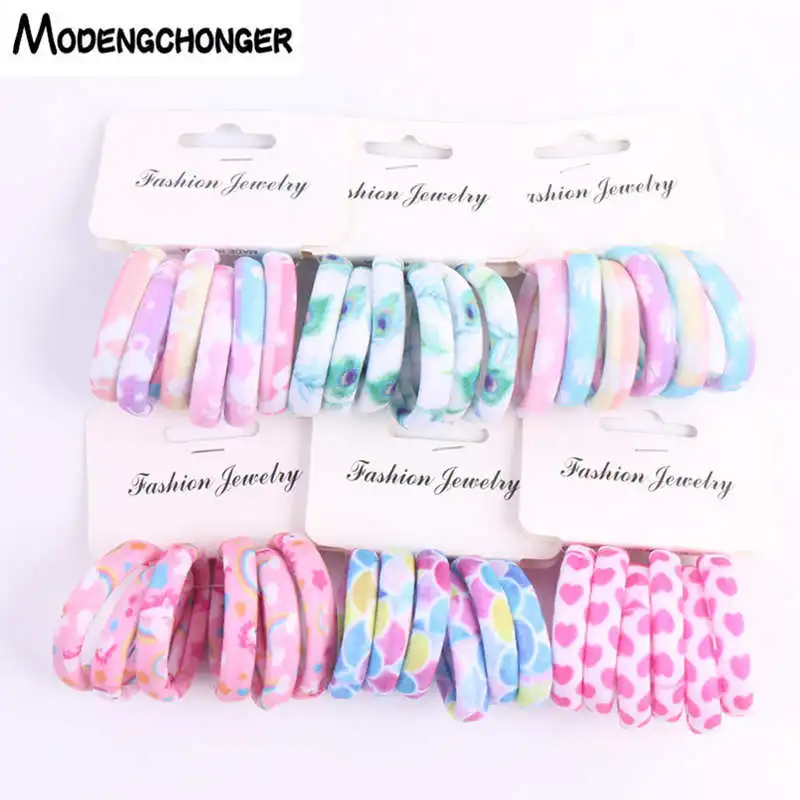 Top Trends: 6PCS / Sett Cute Girls Elastic Hair Bands Scrunchies Ponytail Holder Rubber Bands Hair Ties Sweet Kids Hair Rope Hair Accessories Shoppable Styles