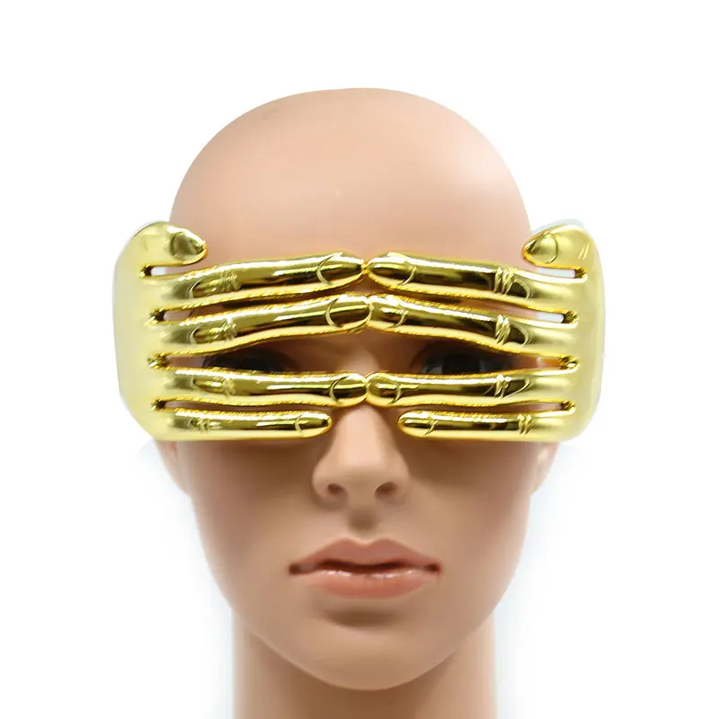 Top Trends: Gold Fingers Glasses Festival Points Men One Piece Silver Bar For Party Cosplay Extraordinary Fashion Oculos De Sol Feminino Shoppable Styles