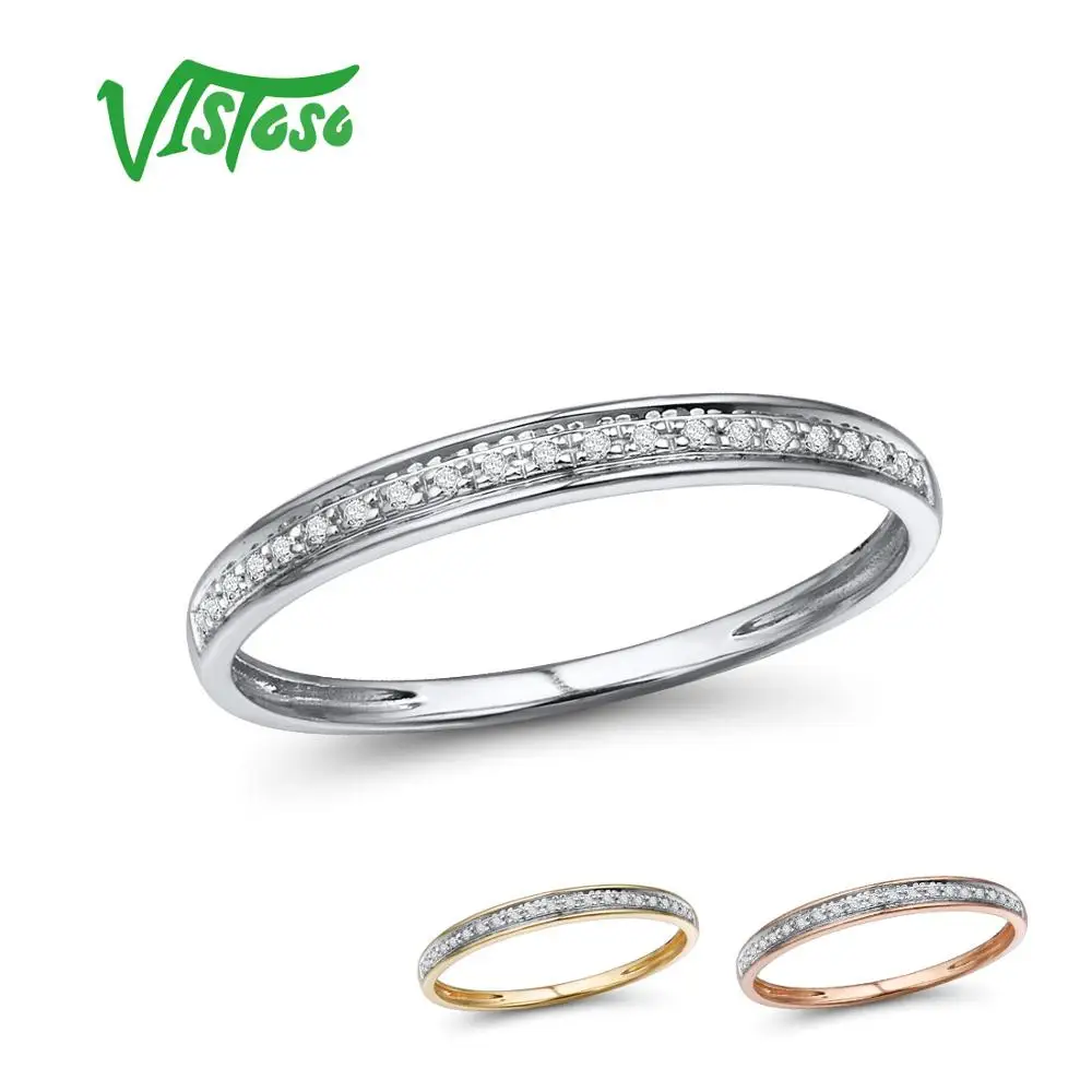 Top Trends: VISTOSO Genuine 14K White / Yellow / Rose Gold Rings For Women Simple Style Eternal Diamond Ring Engagement Anniversary Fine Jewelry Shoppable Styles