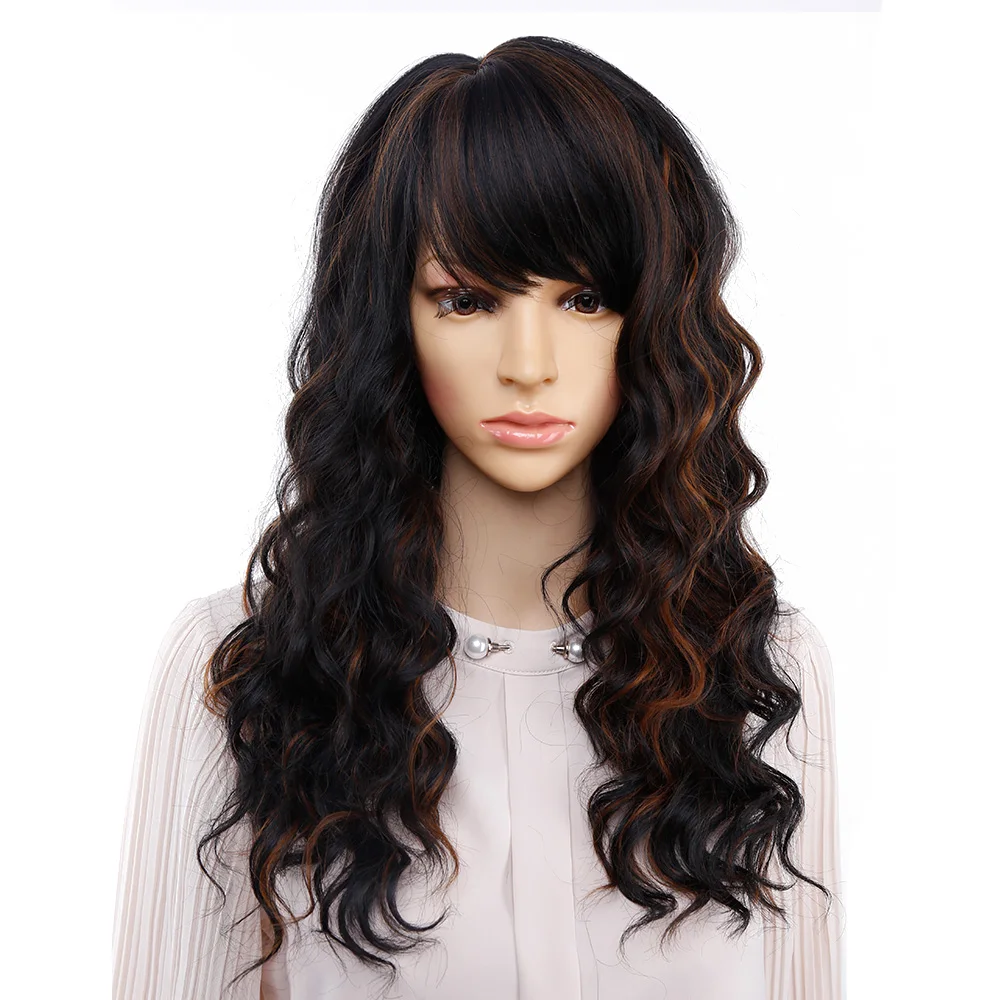 Top Trends: Amir Long Natural Wave Wigs For Women Black Brown Ombre Blonde Wig With Bangs Bob Synthetic Hair Wigs Peruca Cosplay And Party Shoppable Styles