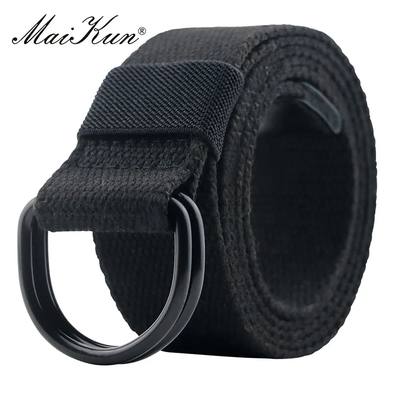 Top Trends: Maikun Tactical Canvas Men Belt High Quality Unisex Double D-Ring Buckle Waistband Casual Canvas Female Belt Fabric For Jeans Shoppable Styles