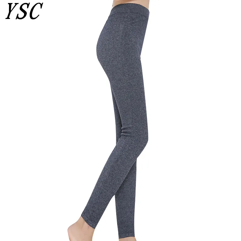 Top Trends: YSC Winter Hot Sale Women's New Style Cashmere Blend Warm Pants Knitted Long Pure Color Leggings High-quality Medium Thickness Shoppable Styles