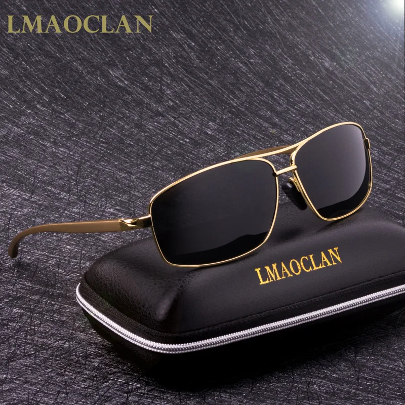 Top Trends: LMAOCLAN Brand Aluminium Magnesium Polarized Gold Sunglasses Men UV400 Classic Male Square Glasses Driving Eyewear Gafas Oculos Shoppable Styles