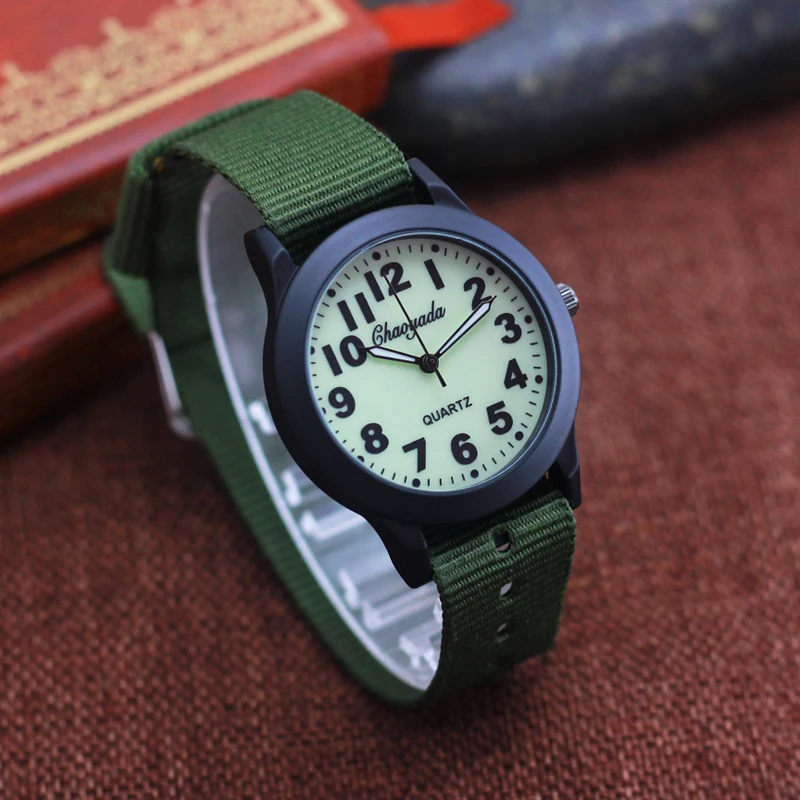 Top Trends: 2023 Chaoyada New Children Boys Girls 12 Hours Clear Digital Quartz Wristwatches Luminous Face Hands Canvas Students Watches Shoppable Styles