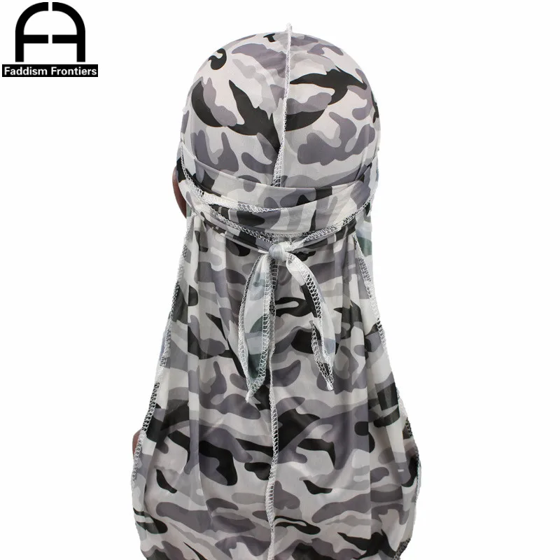 Top Trends: Fashion Camo Men's Silky Durags Turban Print Men Silk Durag Headwear Bandans Headband Hair Accessories Pirate Hat Waves Rags Shoppable Styles - Image 5