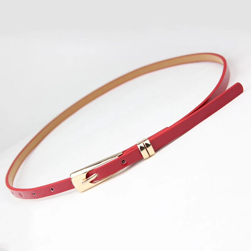 Top Trends: Thin Pu Leather Fashion Belt Female Red Brown Black White Yellow Waist Belts For Women Dress Strap Wholesale 8 Colors Shoppable Styles