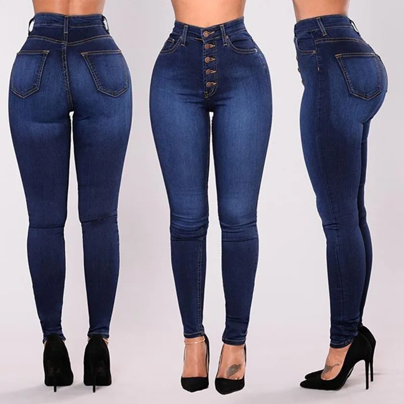 Top Trends: Jeans For Women High Waist Push Up Jeans High Elastic Stretch Ladies Mom Jeans Female Washed Denim Skinny Pencil Pants Shoppable Styles