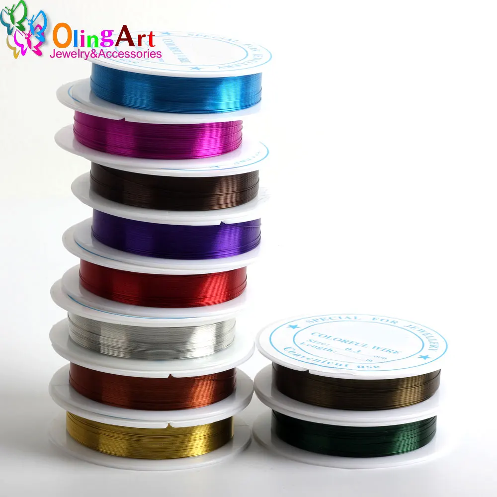 Top Trends: OlingArt 0.4MM 12M / Roll Wire Line Mixed Multicolor Plated Beaded Crafts DIY Choker Bracelet Necklace Jewelry Making Shoppable Styles