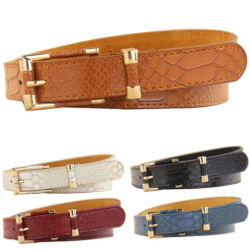 Top Trends: 2016 Summer 2016 Summer New Arrival 2016 Women Grainy Faux Leather Waist Belt Gold Tone Buckle Waistband Band Adjustable Shoppable Styles