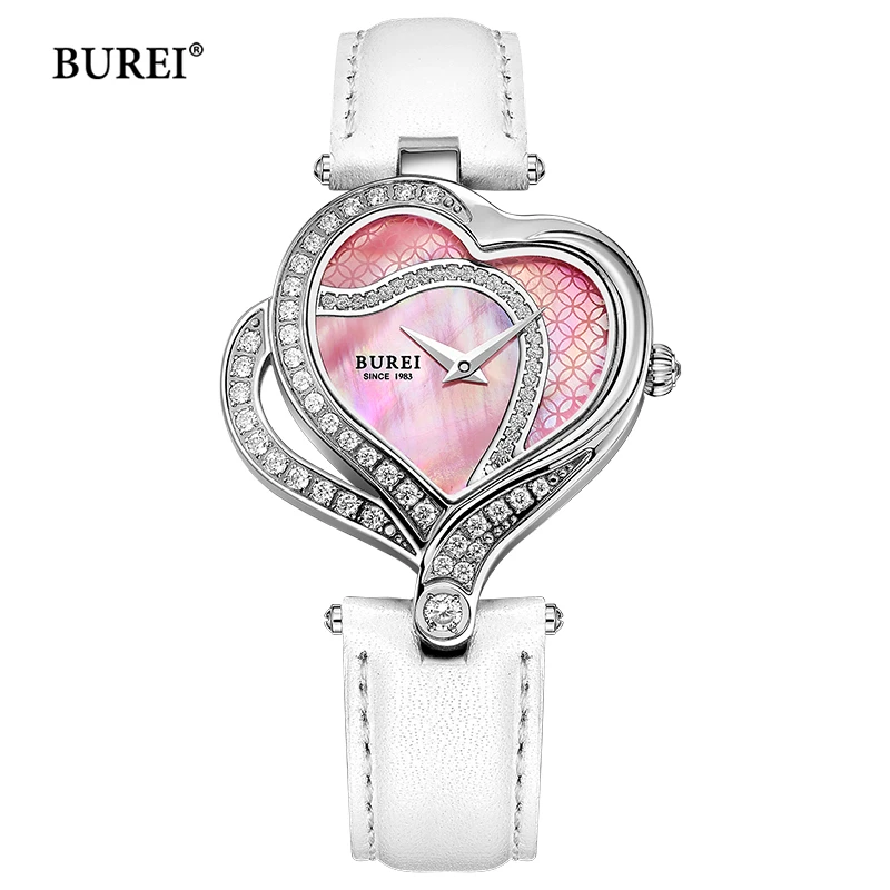 Top Trends: BUREI Brand Ladies Fashion Heart Watch Women Waterproof Luxury Casual Leather Bracelet Quartz Wristwatches Relogio Feminino 2022 Shoppable Styles