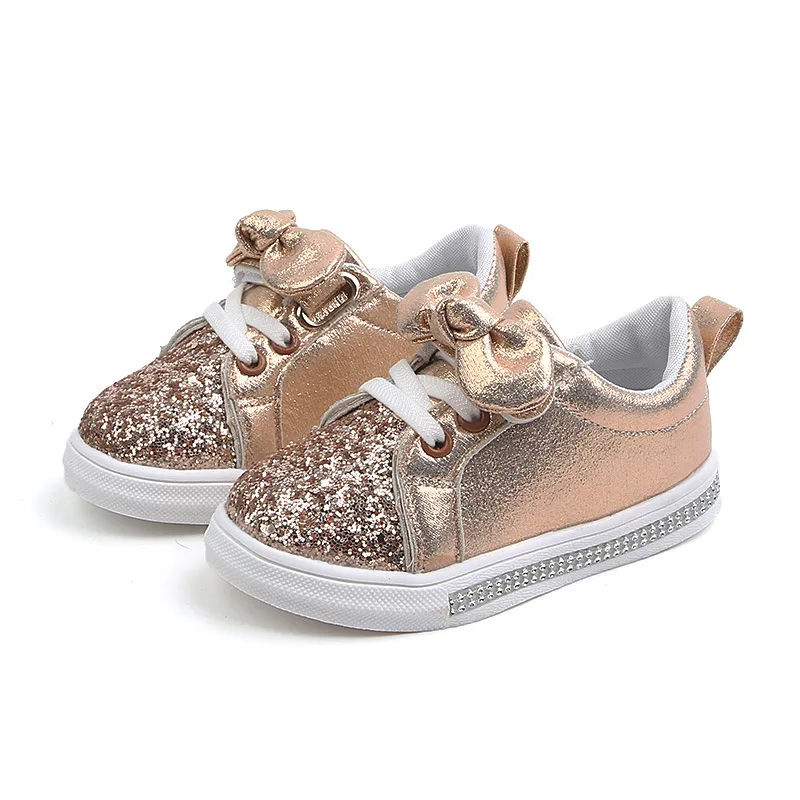 Top Trends: Baby Girls Shoes Toddler Children Baby Girls Boys Casual Shoes Sequins Bowknot Crystal Run Sport Sneakers Shoes For Girls Shoppable Styles