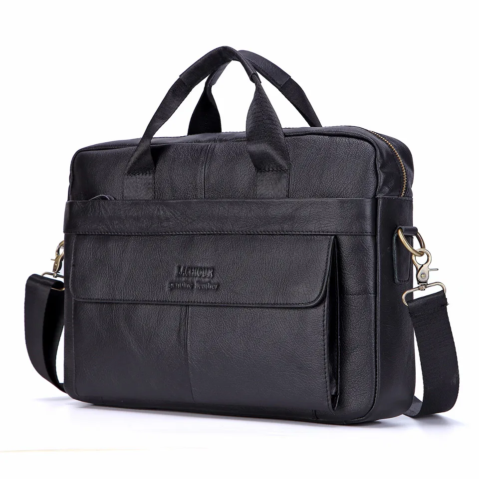 Top Trends: Fashion Briefcase For Men Genuine Leather Handbag Male Large A4 Document Shoulder Bag Men&#039;s 15.6 Inch Laptop Messenger Bags Tote Shoppable Styles