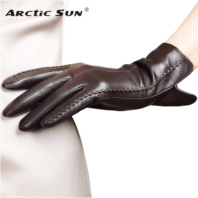 Top Trends: Real Leather Gloves Female High Quality Ladies Elegant Lambskin Autumn Winter Thermal Plushed Lined Women Driving Gloves L085 Shoppable Styles