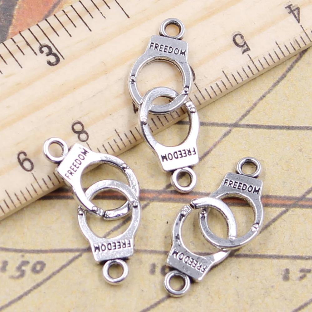 Top Trends: 10pcs Charms Handcuffs Freedom 30x10mm Antique Silver Color Pendants Making DIY Handmade Jewelry Factory Wholesale Shoppable Styles