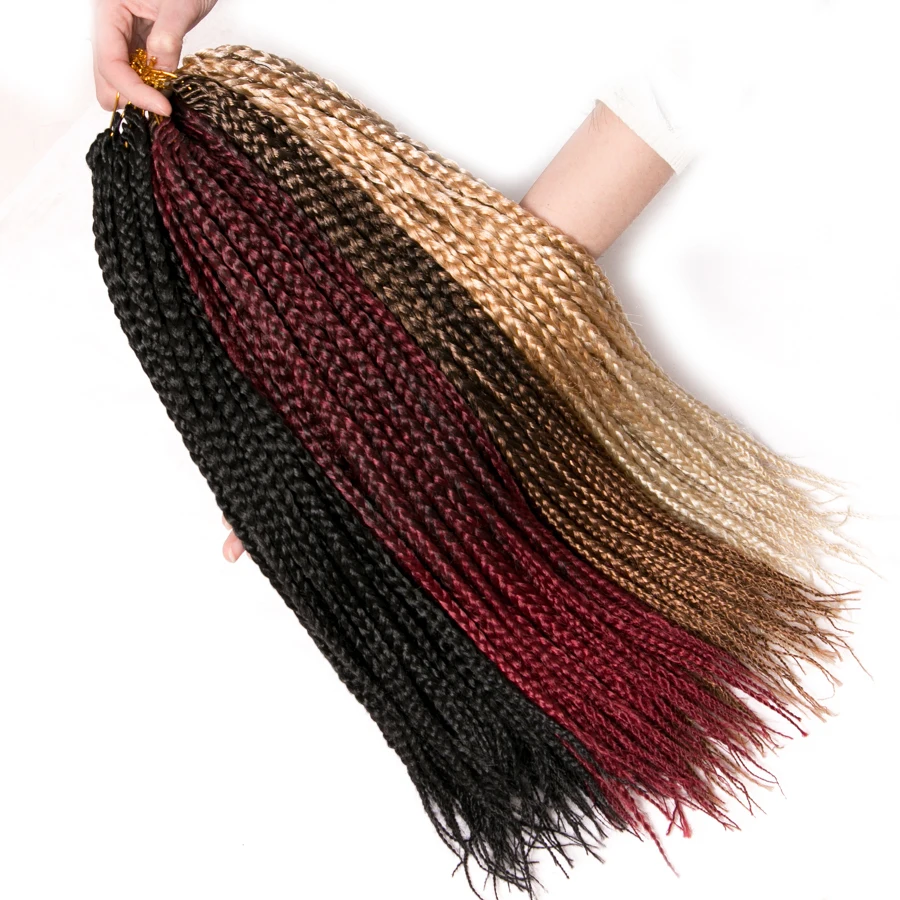 Top Trends: VERVES Box Braids Hair Synthetic 14 Inch And 18 Inch Crochet Hair Extensions 22 Strands / pack Ombre Braiding Hair Braids Shoppable Styles - Image 2