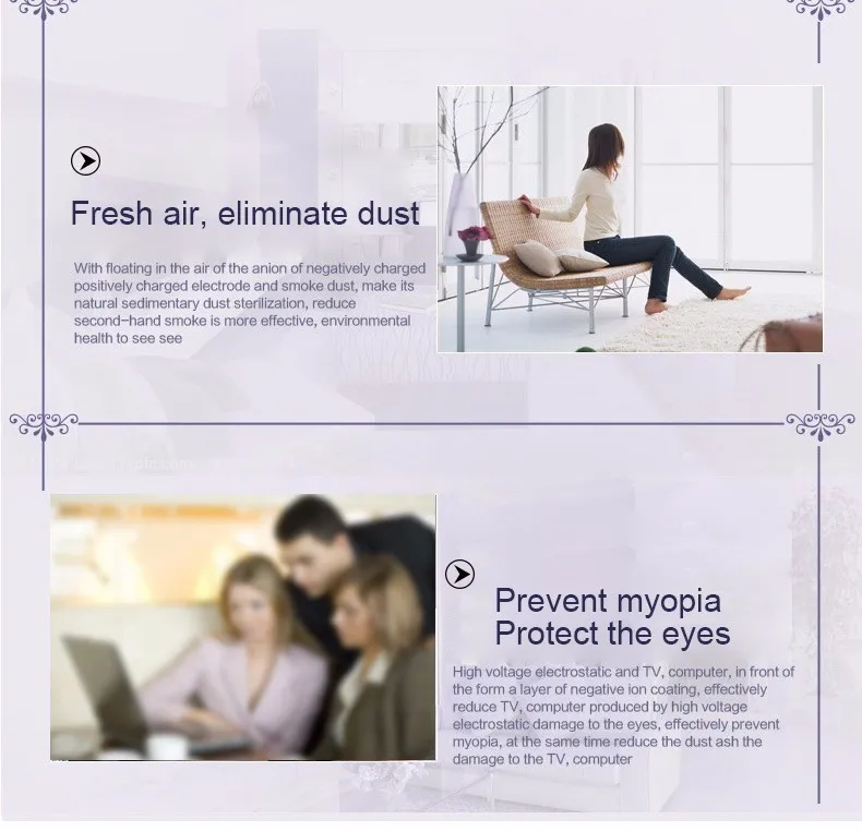 naine istub diivanil ja vaatab aknast välja, kõrval on vaasikujuline õhuniisutaja