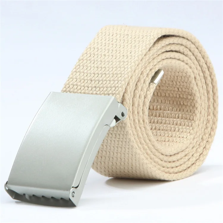 Top Trends: Fashion New Unisex Trousers Belts Canvas Belt Metal Buckle Men Women Boys Jeans Belts Candy Colors Top Quality110cm Luxury Belts Shoppable Styles - Image 4