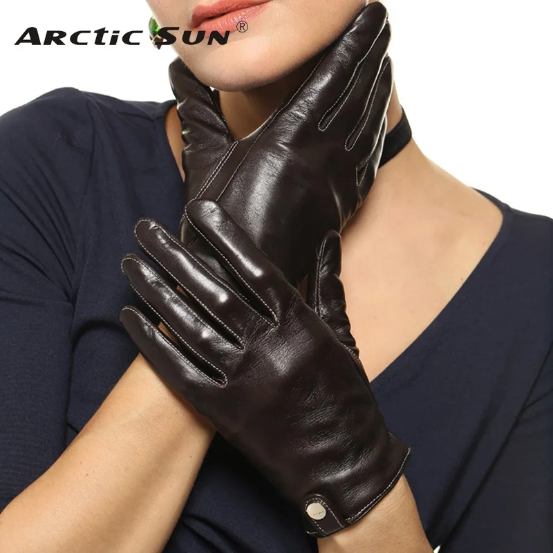 Top Trends: Special Offer Women Gloves Wrist Solid Sheepskin Genuine Leather Glove Fashion Short Design Driving EL033PN Shoppable Styles