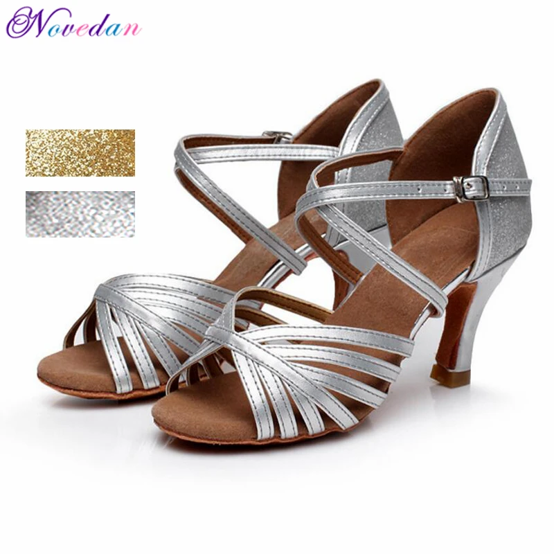 Top Trends: Professional Silver Gold Salsa Dance Shoes For Women Discount Latin Dance Shoes Popular Sexy Salsa Shoes Ladies 5cm / 7cm Heel Shoppable Styles